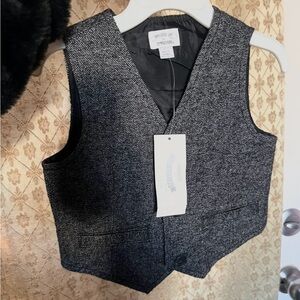 Gymboree Grey Textured V-Neck Vest